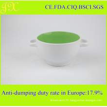 China Manufacturer Supply Ceramic Bowl with Double Handles